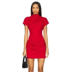 Line & Dot Red Mini Dress